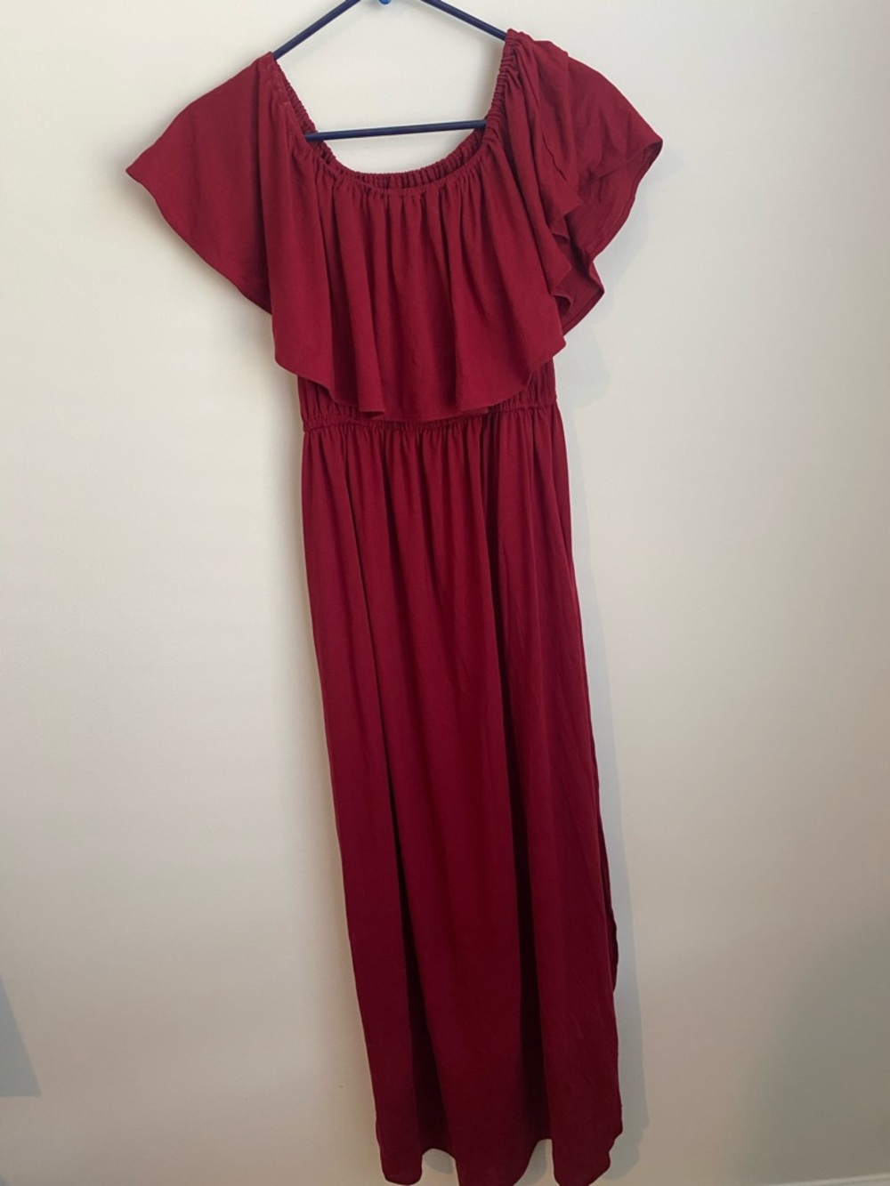 Amazon Women's Maxi Dress in Burgundy Red